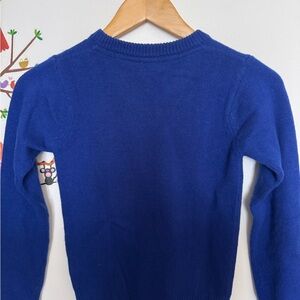 Jacadi Paris Boys Blue Cashmere V-Neck Sweater Size 10A (140cm)